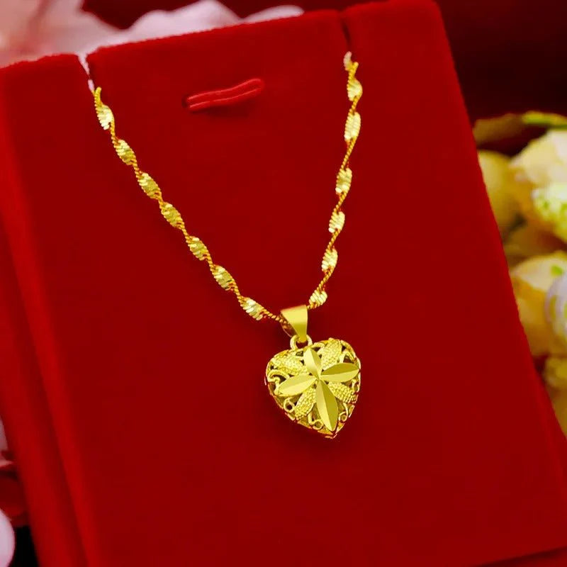 ❤️Heart Shaped Memorial Necklace | Elegant Gold Pendant - StylesNest Arabia