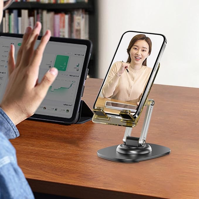 🔥Mobile & Tablet Stand | Foldable Adjustable Metal Desk Holder - StylesNest Arabia