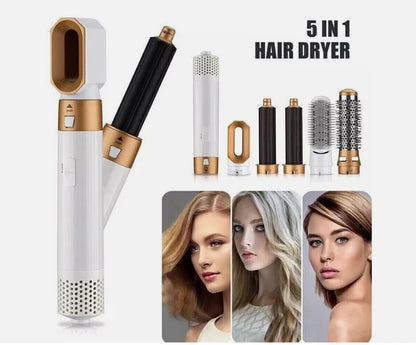 5-in-1 Hair Styler & Hot Air Brush | Curl, Straighten & Volumize - StylesNest Arabia
