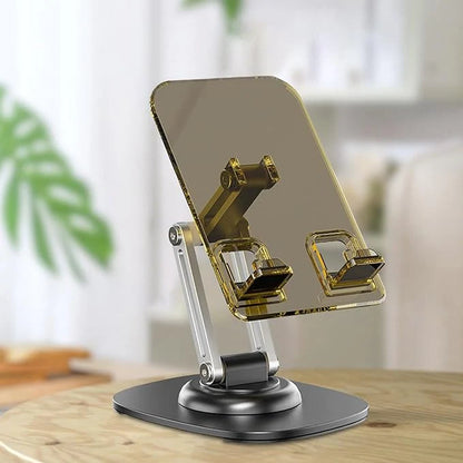 HEPU Universal Mobile & Tablet Metal Stand – Foldable Adjustable Desk Holder