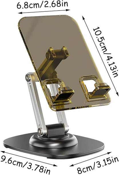 HEPU Universal Mobile & Tablet Metal Stand – Foldable Adjustable Desk Holder