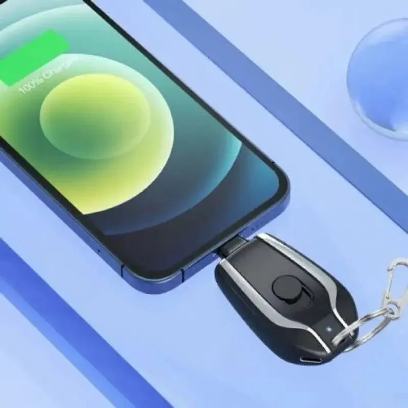 Mini Rechargeable Emergency Phone Charger Keychain | Type-C Portable Power Bank Zambeel