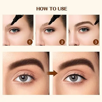 Pink Key Double Eyeliner Pen with 2-in-1 dual tip, waterproof, smudge-resistant, and long-lasting ultra-black formula for precise eye makeup.