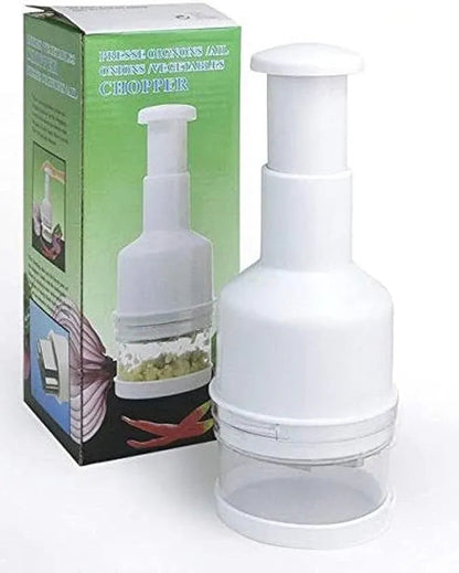 Manual Garlic & Vegetable Chopper | Hand Press Garlic Mincer & Food Cutter Zambeel
