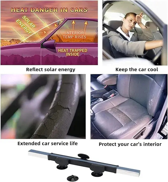 Retractable Car Windshield Sun Shade | UV Protection Foldable Sunshade - StylesNestArabia