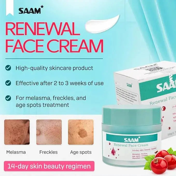 SAAM Renewal Face Cream – Brightening & Skin Renewal Moisturizing Cream
