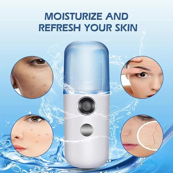 Portable Nano Mist Sprayer | USB Rechargeable Facial Steamer & Face Mist Spray 30ml Zambeel