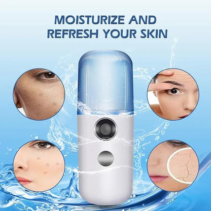 Portable Nano Mist Sprayer | USB Rechargeable Facial Steamer & Face Mist Spray 30ml Zambeel