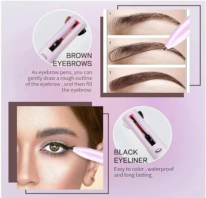 4 in 1 Makeup Pen | Eyeliner, Lip Liner, Brow Pencil & Highlighter - StylesNestArabia