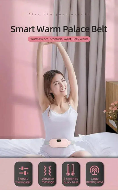 Relieve Period Cramps Fast | Portable Menstrual Heating & Massage Belt