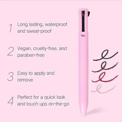 4 in 1 Makeup Pen | Eyeliner, Lip Liner, Brow Pencil & Highlighter - StylesNestArabia
