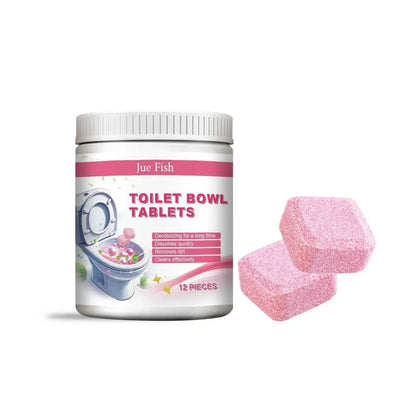 Jue Fish Toilet Bowl Cleaning Tablets (12 Pieces) – Toilet Cleaner & Deodorizer for Fresh, Stain-Free Toilets