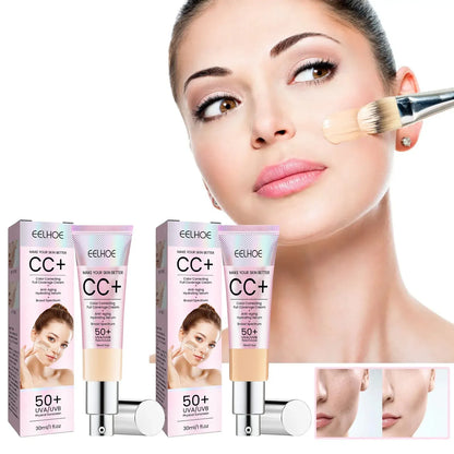 EELHOE CC+ Color Correcting Cream SPF 50+ with hydrating full coverage formula for a smooth, radiant-looking complexion.
