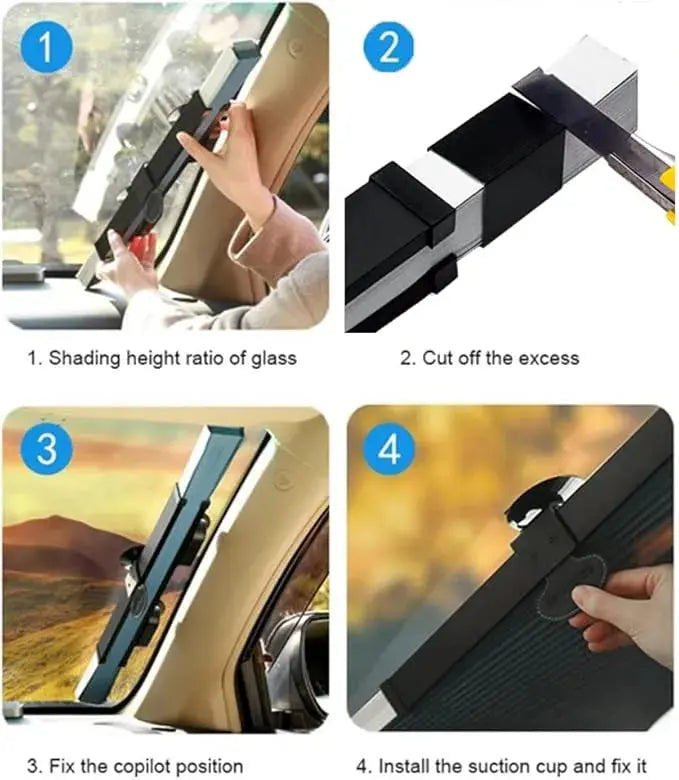 Retractable Car Windshield Sun Shade | UV Protection Foldable Sunshade - StylesNestArabia