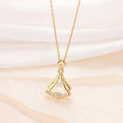 ❤️Rhinestone Pendant Necklace | Elegant Gold Chain Jewelry - StylesNest Arabia