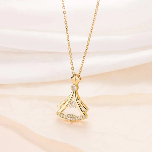 ❤️Rhinestone Pendant Necklace | Elegant Gold Chain Jewelry - StylesNest Arabia
