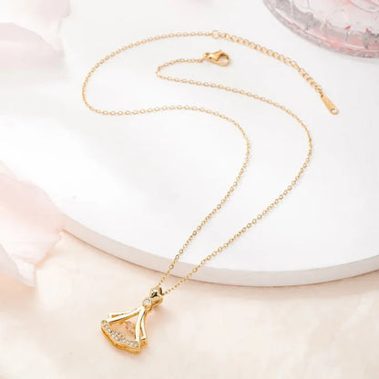 ❤️Rhinestone Pendant Necklace | Elegant Gold Chain Jewelry - StylesNest Arabia